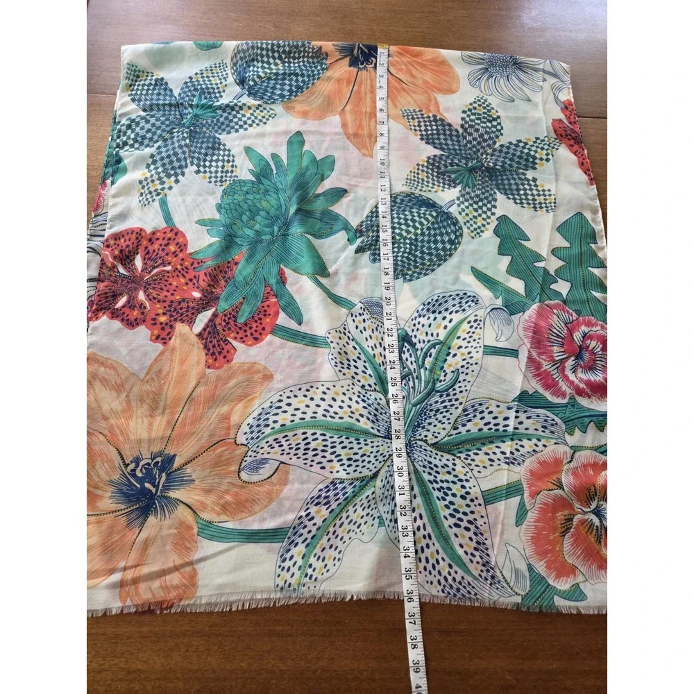 Joy Susan Shawl Scarf Breezy Botanical Tropical Coastal Hawaiian Beach Artisan
